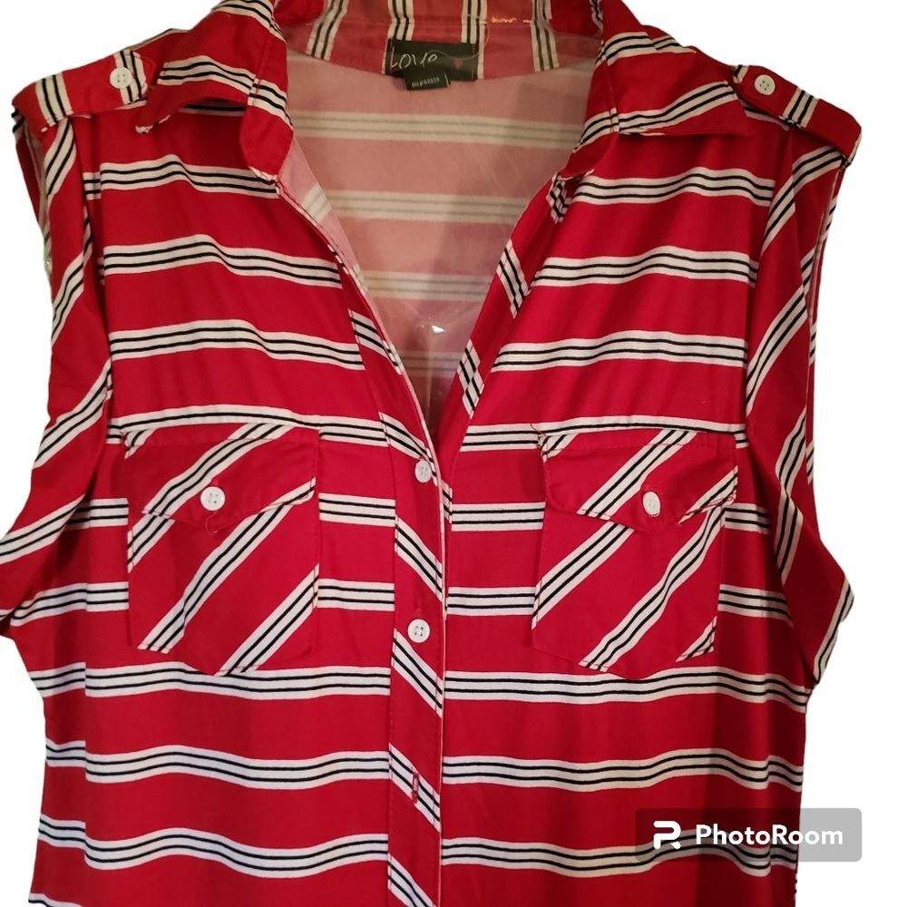 Love‎ Brand Women's Striped Red Black & White Pencil Pocket Maxi Dress Large L - Picture 3 of 5